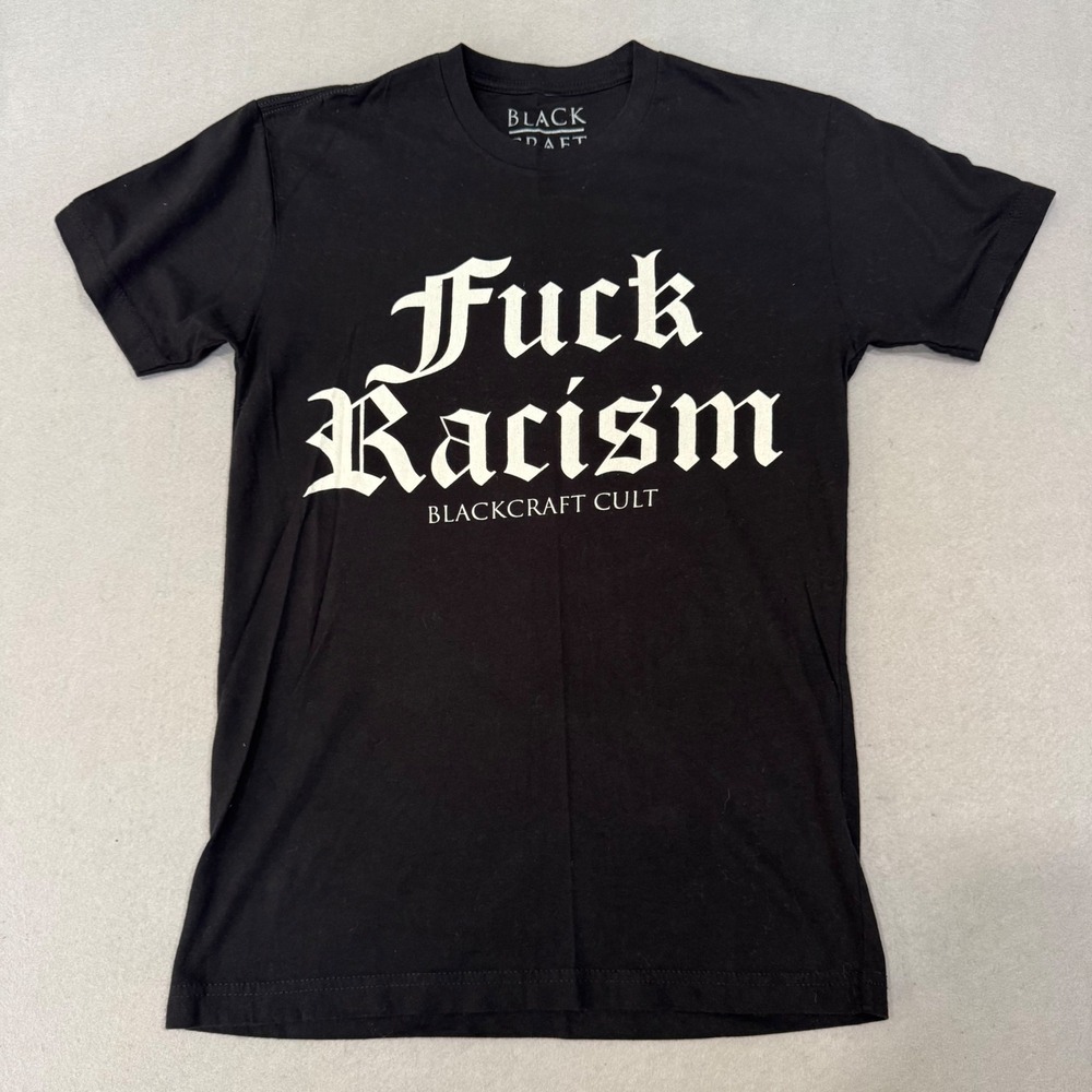Blackcraft Cult T-Shirt Womens XS Black Fu** Racism Graphic Old English Tee